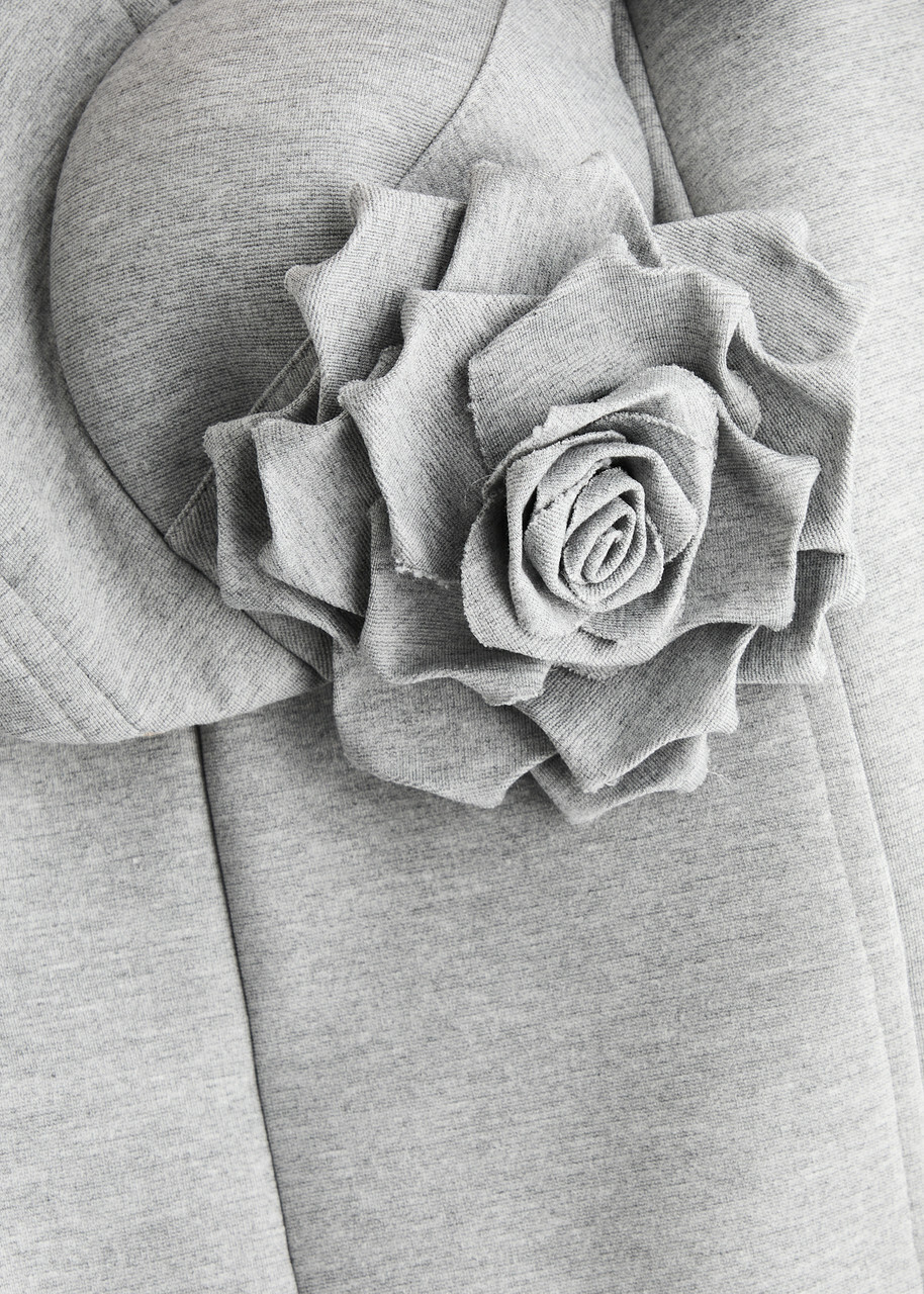 Giuseppe DI Morabito Flower-embellished Strapless Jersey Mini Dress Grey