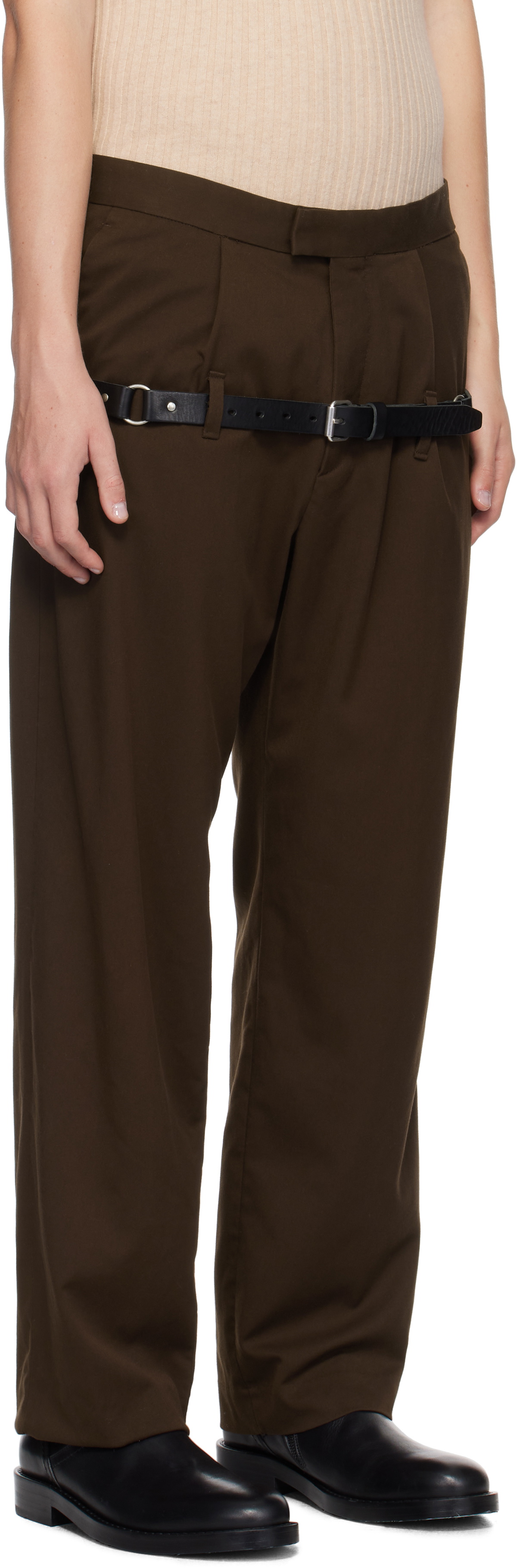 HODAKOVA Brown Inside Out Waist Trousers HODAKOVA