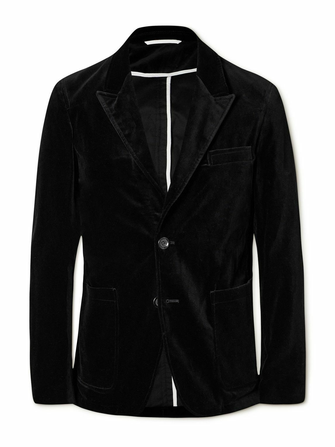 Photo: Oliver Spencer - Mansfield Slim-Fit Cotton-Velvet Suit Jacket - Black