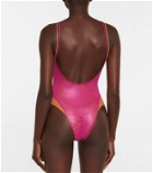 Oseree - Lamé one-piece swimsuit