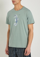 Emporio Armani Printed Cotton T-shirt Blue