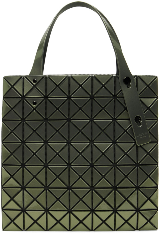 Photo: BAO BAO ISSEY MIYAKE Khaki Prism Metallic Tote