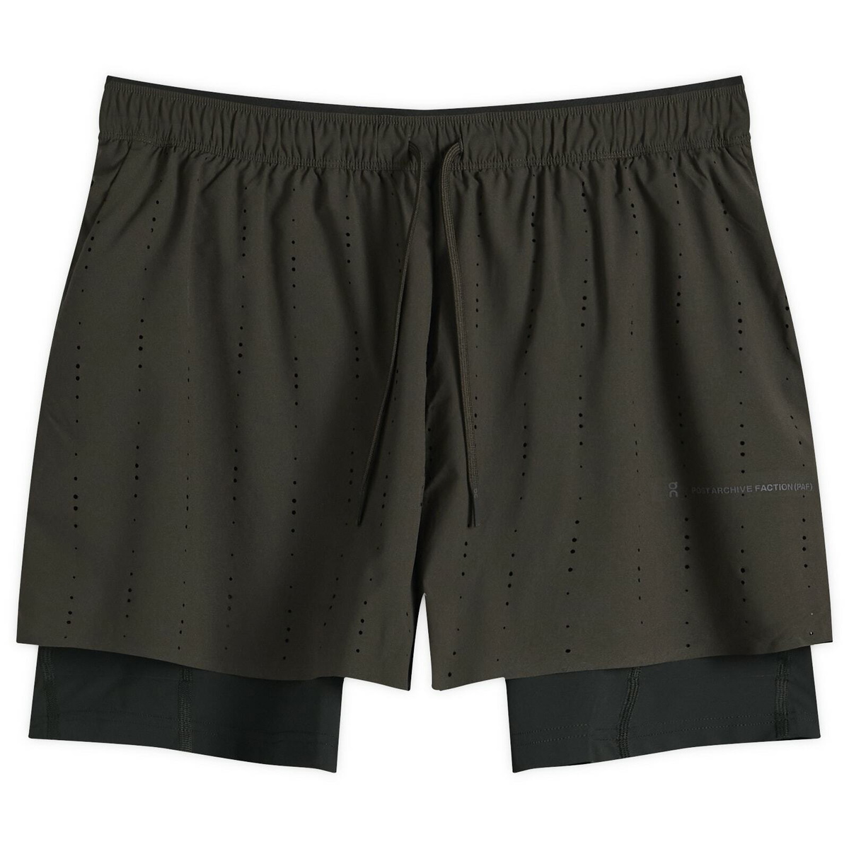 ON Men's x PAF Zero 2-in-1 Shorts in Molasses/Black