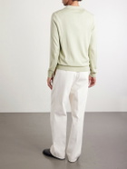 PIACENZA 1733 - Pointelle-Knit Silk and Cotton-Blend Cardigan - Green
