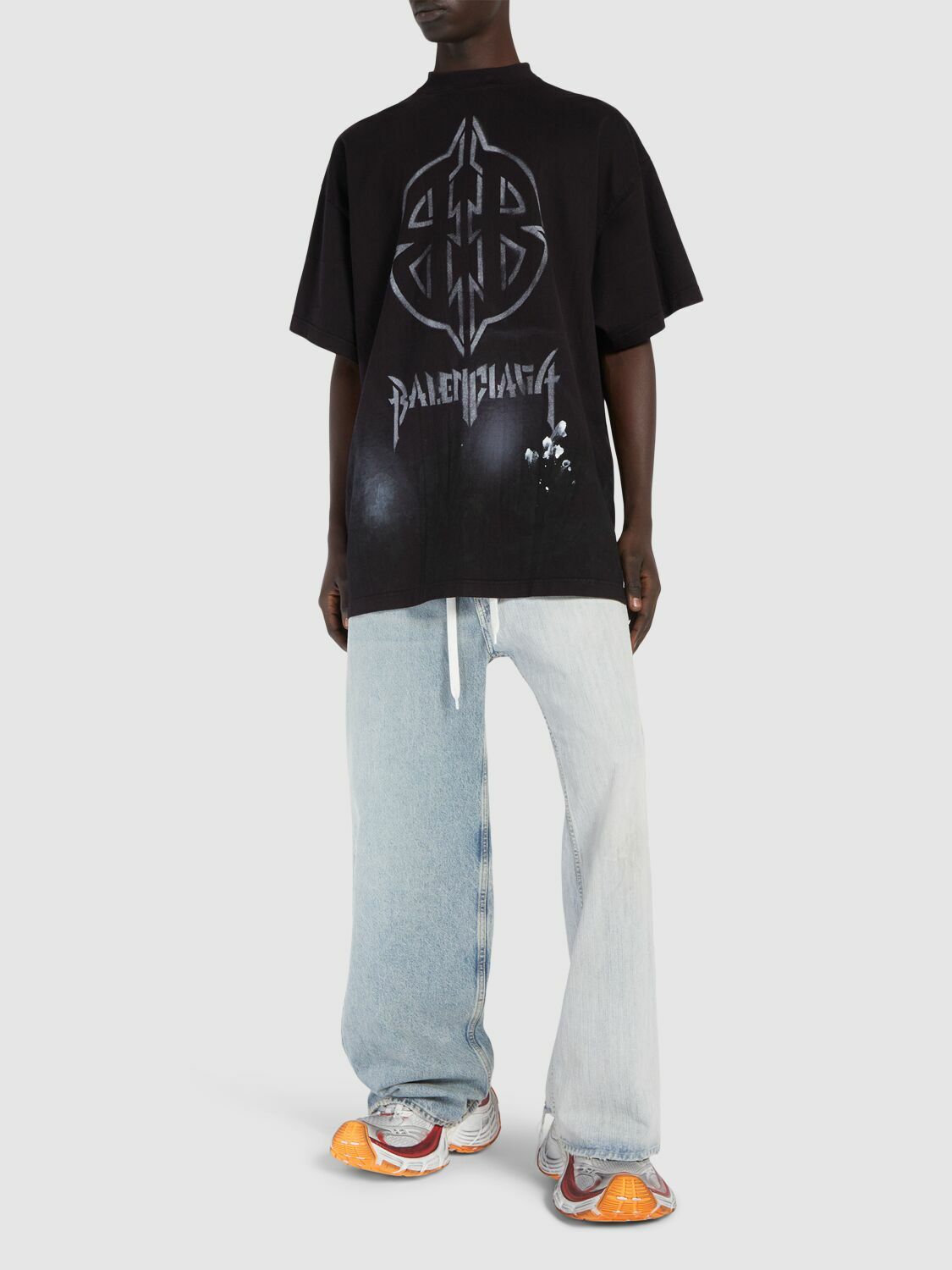 BALENCIAGA Metal Bb Stencil Vintage Cotton T-shirt Balenciaga
