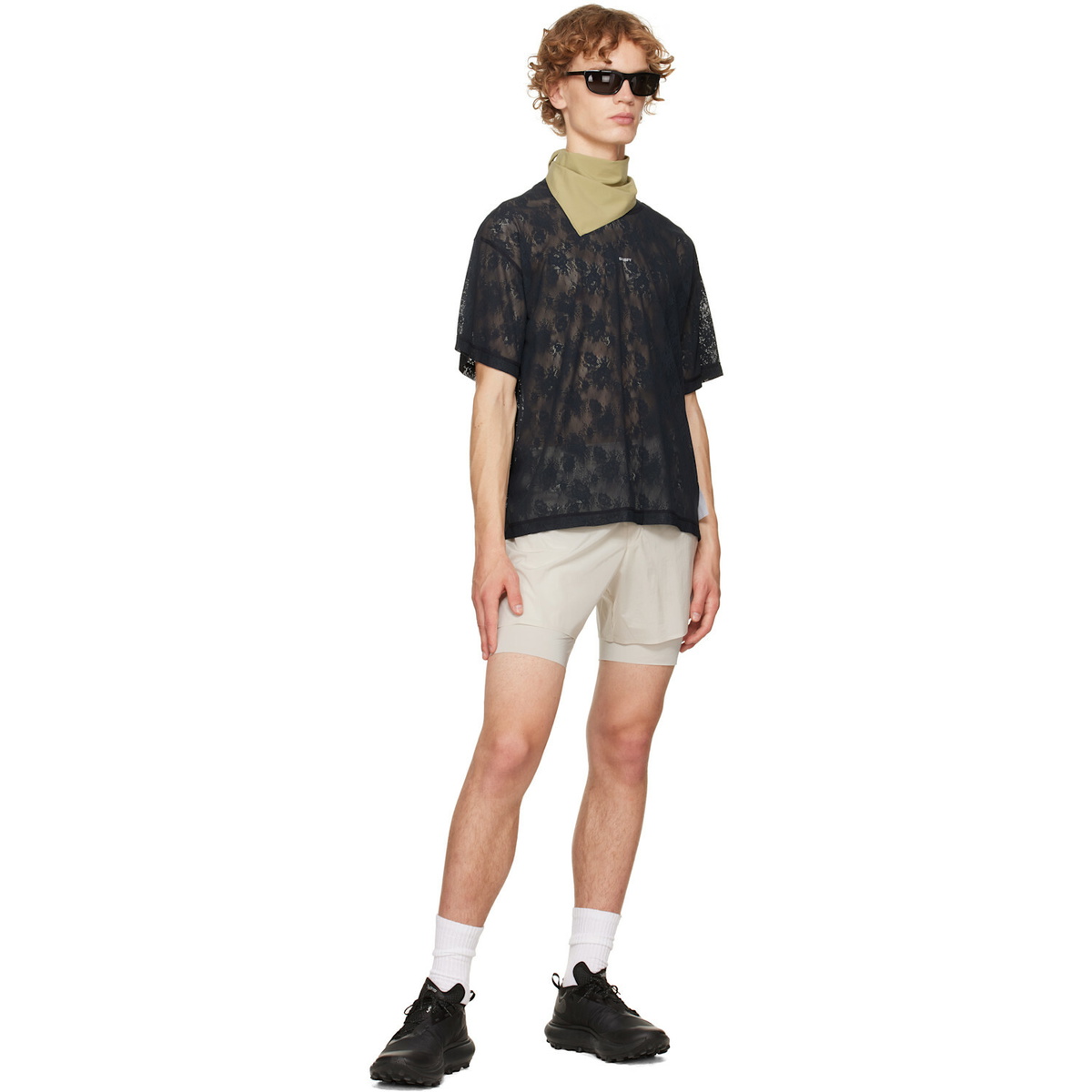 Satisfy Black Space-Lace Running T-shirt