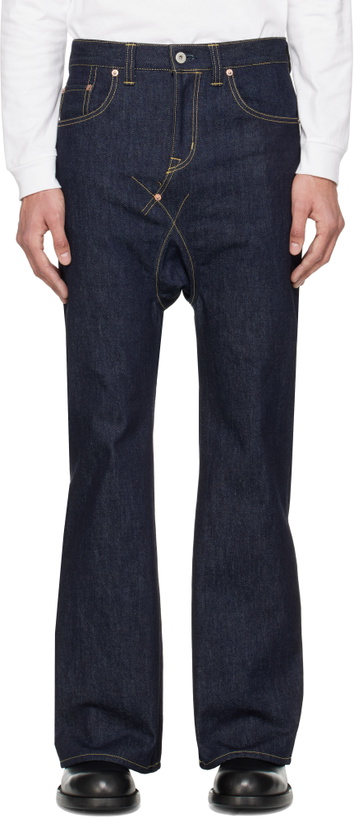 Photo: FUMITO GANRYU Navy 5P Flare Sarouel Jeans
