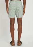 Sunspel Striped Cotton-blend Swim Shorts Green