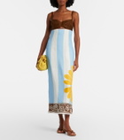 Cala de la Cruz Nara cutout striped linen midi dress