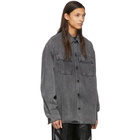 Off-White Grey Denim Arrows Oversized Shirt