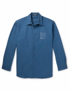 Raf Simons - Logo-Appliquéd Cotton-Canvas Shirt - Blue