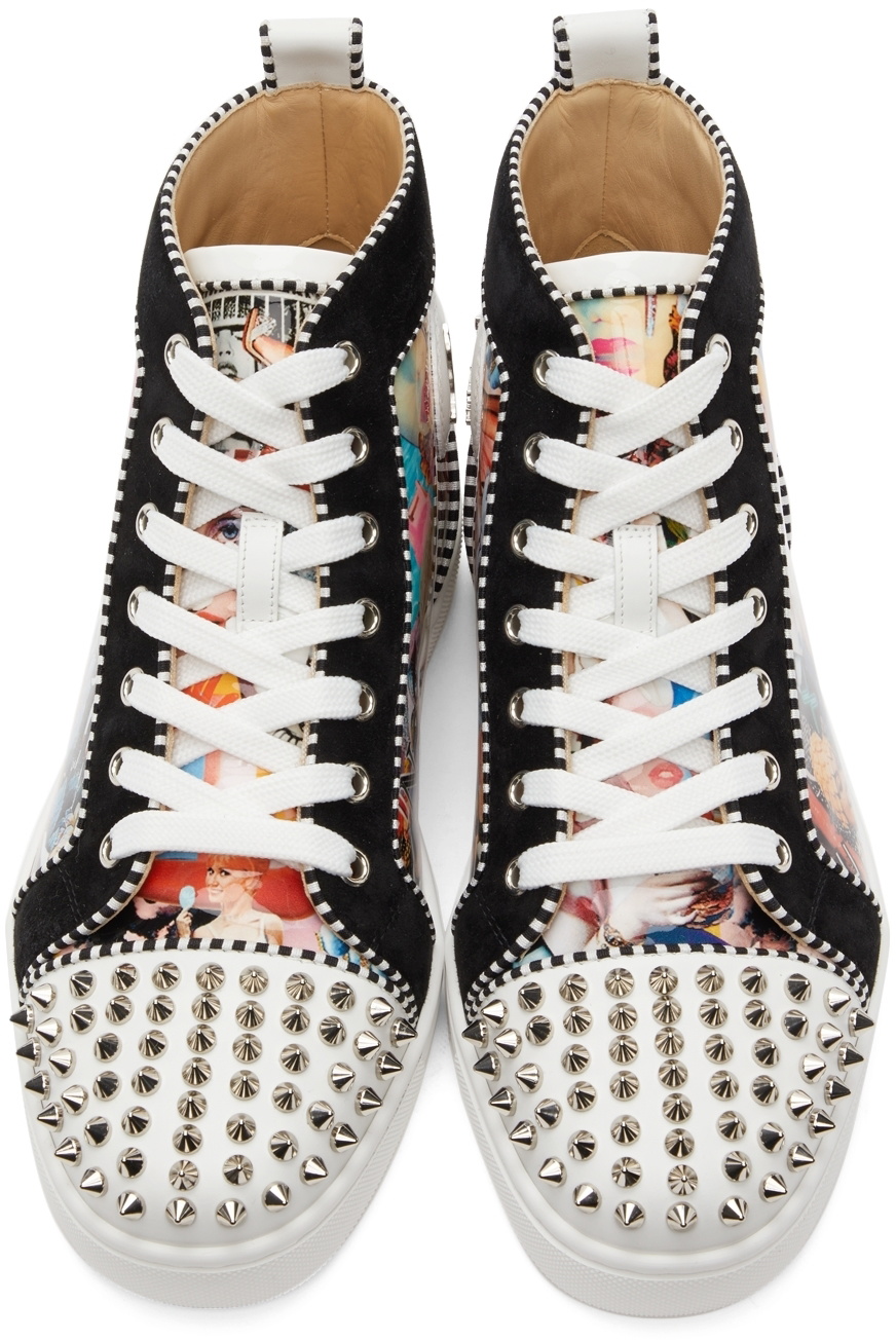 Christian Louboutin Mens Orlato Flat Red High Spikes Sneaker Shoes