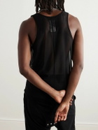 Rick Owens - Champion Basketball Logo-Embroidered Recycled-Mesh Bodysuit - Black