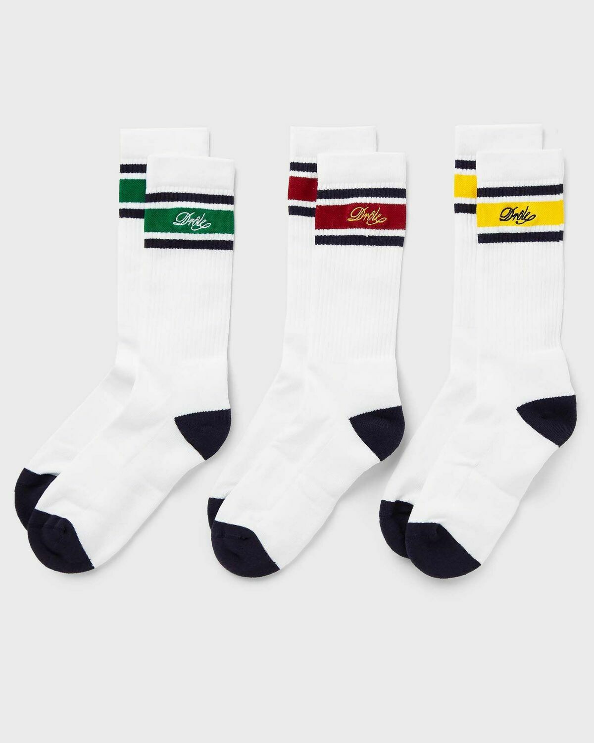 Drôle De Monsieur La Chaussette Drôle Rayée White Socks