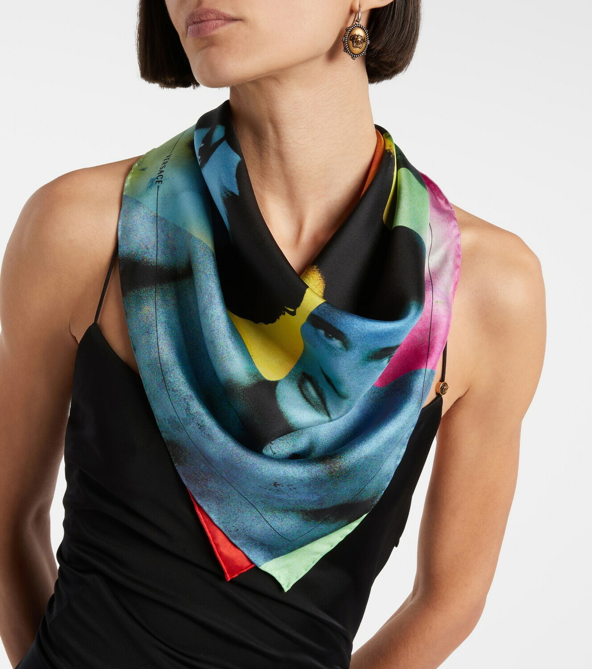 Versace Printed silk twill scarf