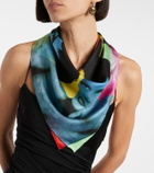 Versace Printed silk twill scarf
