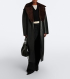 The Frankie Shop Edra shearling-trimmed wrap coat