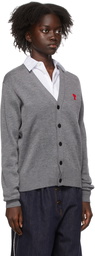 AMI Alexandre Mattiussi Grey Ami de Cœur Cardigan