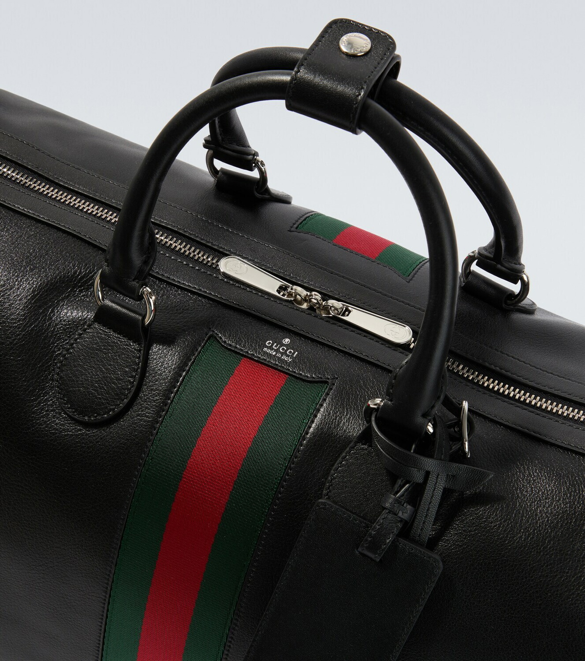 Gucci Web Trademark Medium leather duffel bag