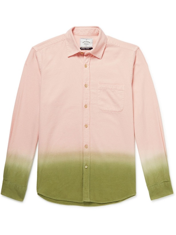Photo: Portuguese Flannel - Dip-Dyed Cotton-Flannel Shirt - Pink