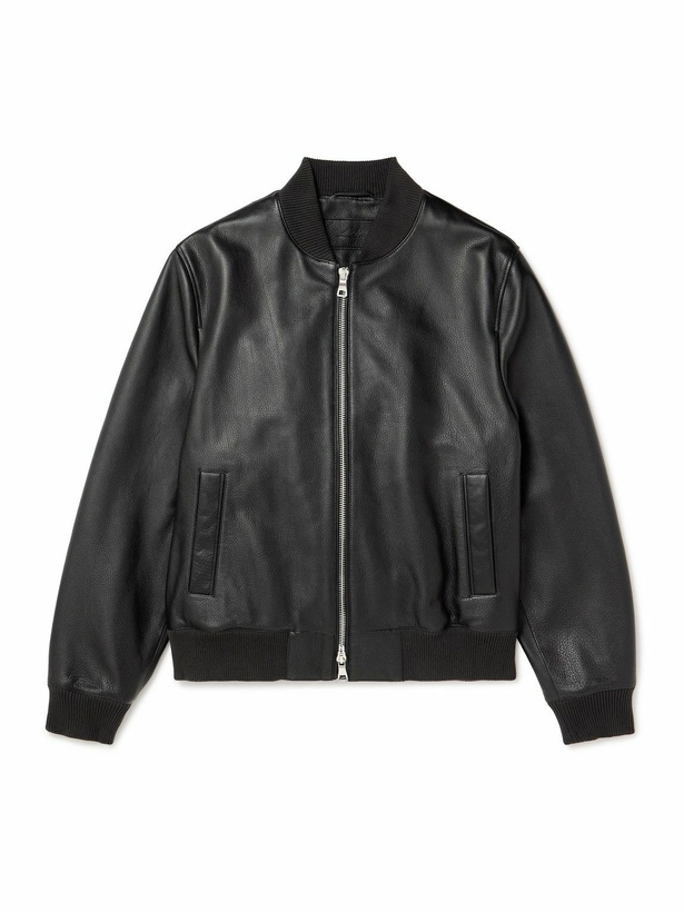 Photo: Mr P. - Full-Grain Leather Bomber Jacket - Black