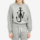 JW Anderson Women's Anchor Logo Sweatshirt in Grey Melange