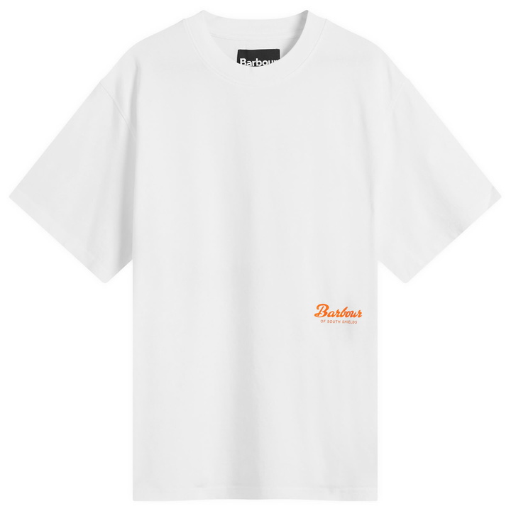Photo: Barbour Men's Heritage + Bayard OS Graphic T-Shirt in White