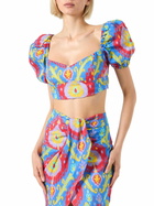 MC2 Saint Barth Crop Top With Ikat Print