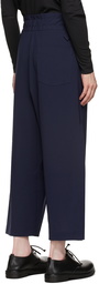 132 5. ISSEY MIYAKE Navy Flat Bottoms Trousers