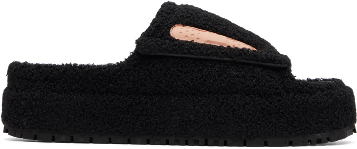 Photo: PDF Black Sherpa Fleece Sandals