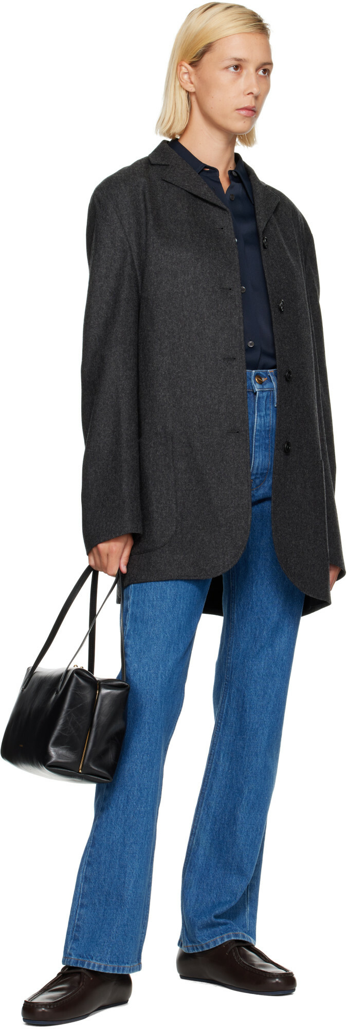 Jil Sander Gray Wool Flannel Blazer