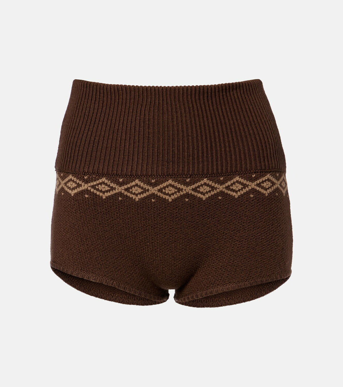Magda Butrym Argyle crochet wool shorts