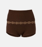 Magda Butrym Argyle crochet wool shorts