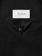 De Petrillo - Cantone Shawl-Collar Double-Breasted Linen Tuxedo Jacket - Black