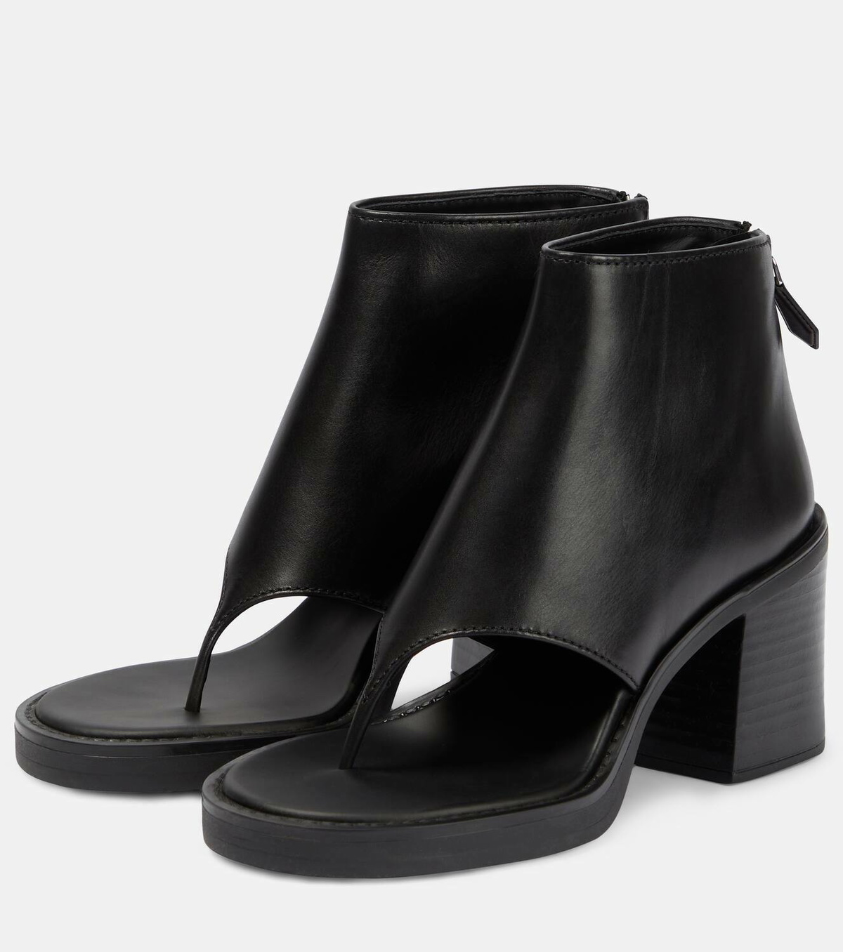 Miu Miu Thong leather ankle sandals