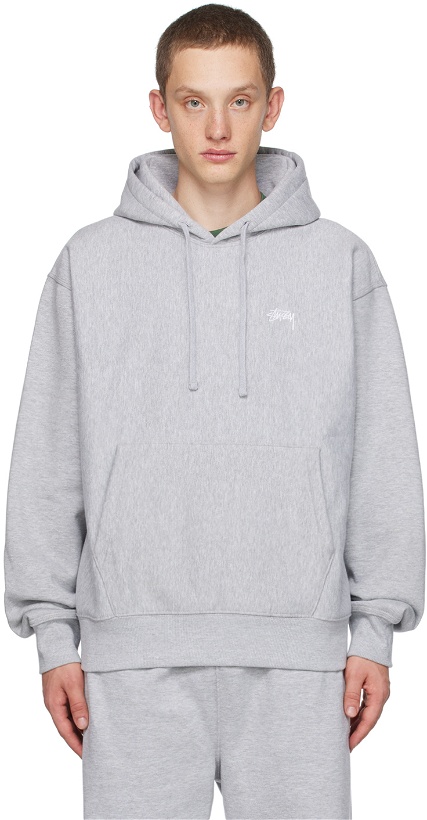 Photo: Stüssy Gray Embroidered Hoodie