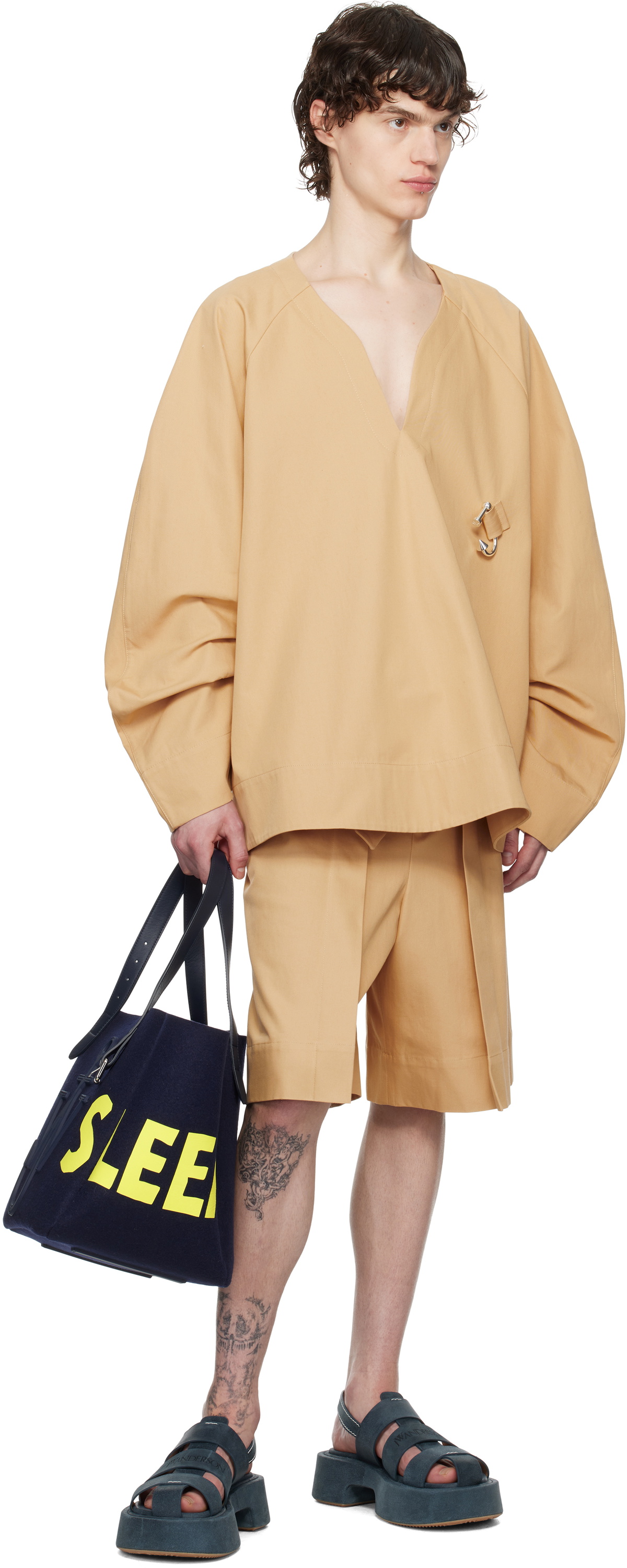 JW Anderson Navy Belt 'Real Sleep' Tote