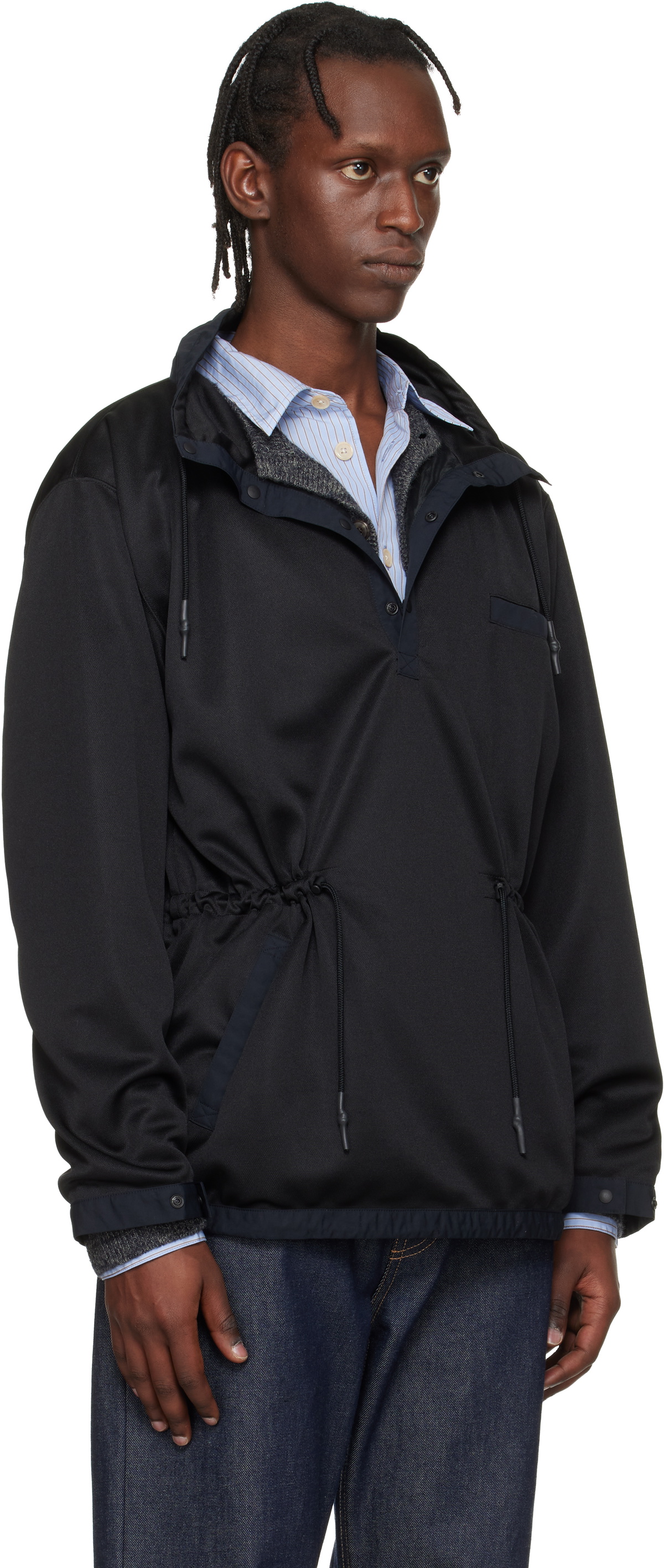 Toga Virilis Black Jersey Pullover Jacket