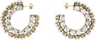 AREA Gold Small Crystal Hoop Earrings