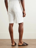 Anderson & Sheppard - Straight-Leg Garment-Dyed Linen Shorts - White