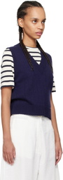 Cordera Blue Merino Pointelle Vest