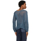Nicholas Daley Blue Knit Garment-Dyed Sweater
