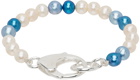 Hatton Labs SSENSE Exclusive Blue & White Pearl Bracelet