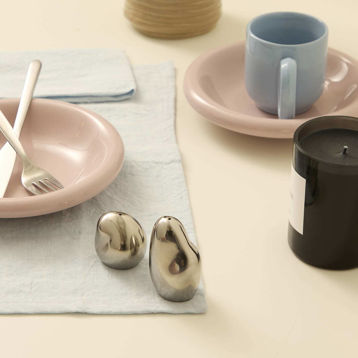 ferm LIVING Orevo Salt and Pepper Shakers - Set of 2 in Steel 