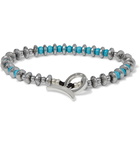 Mikia - Hematite, Turquoise and Sterling Silver Beaded Bracelet - Blue