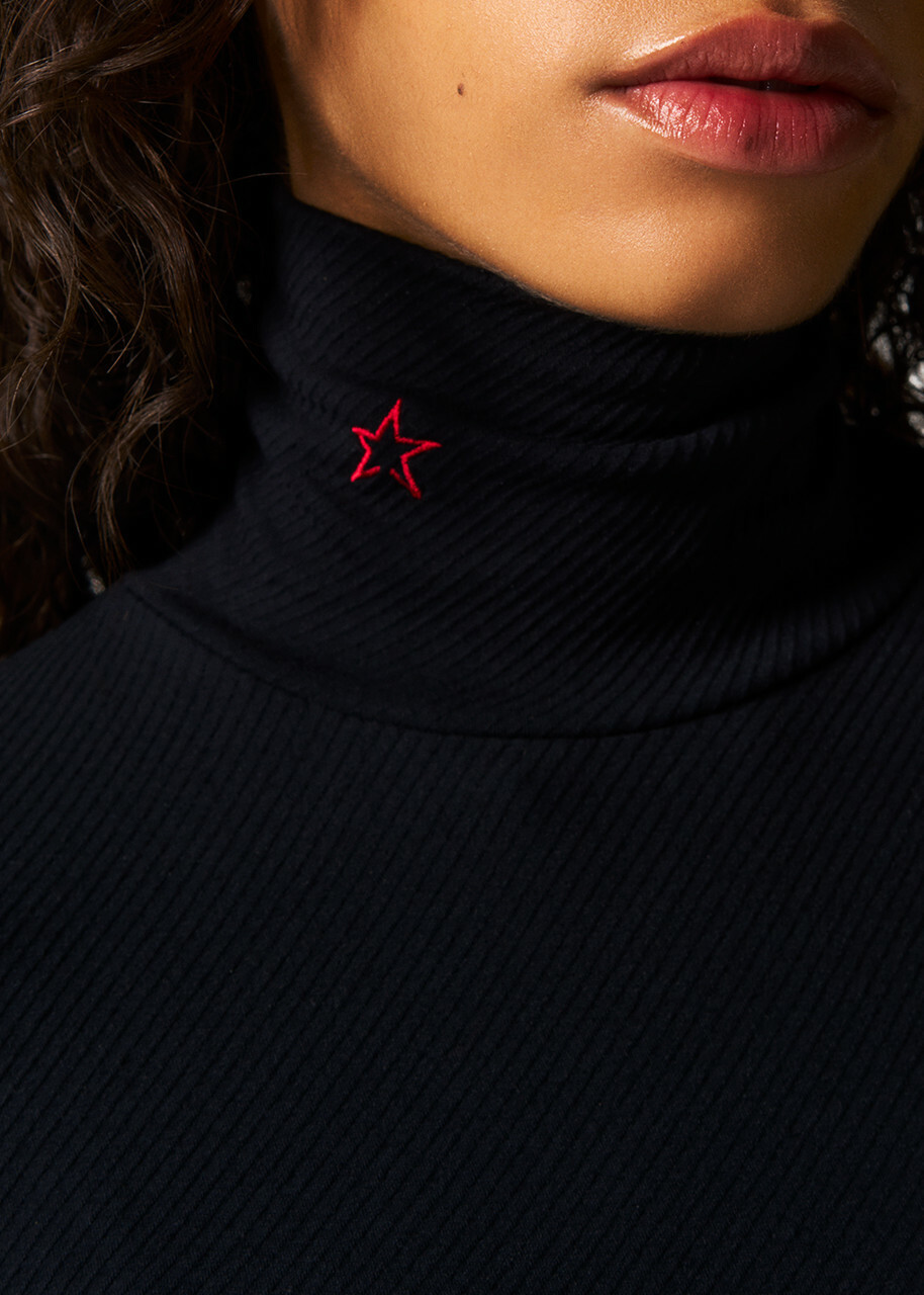 Perfect Moment Logo-embroidered High-neck Thermal top Black