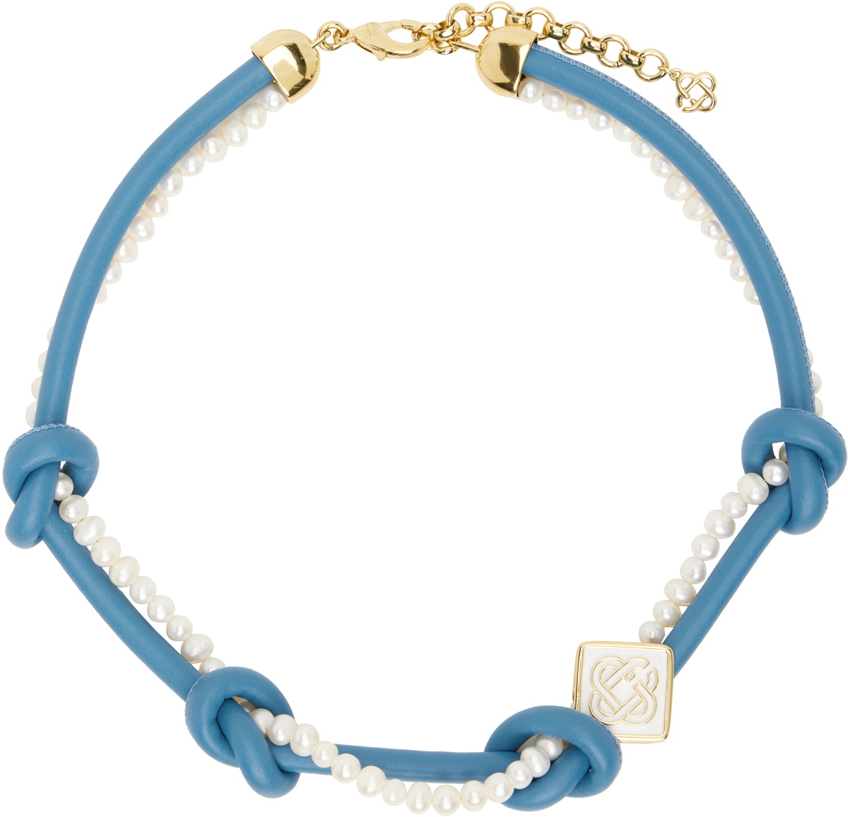 Casablanca Blue & White Knotted Necklace
