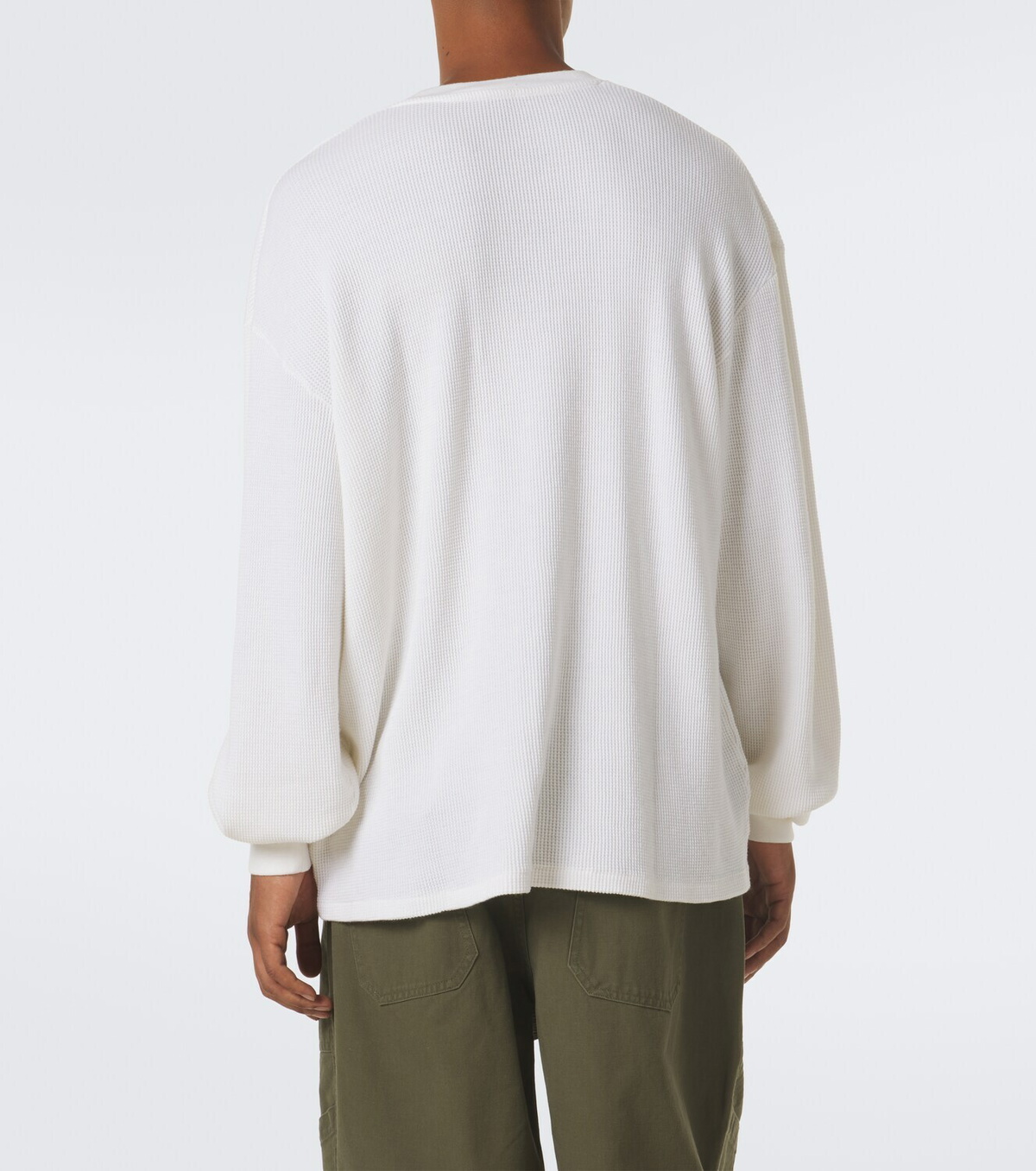 A.Presse Waffle-knit cotton-blend Henley shirt