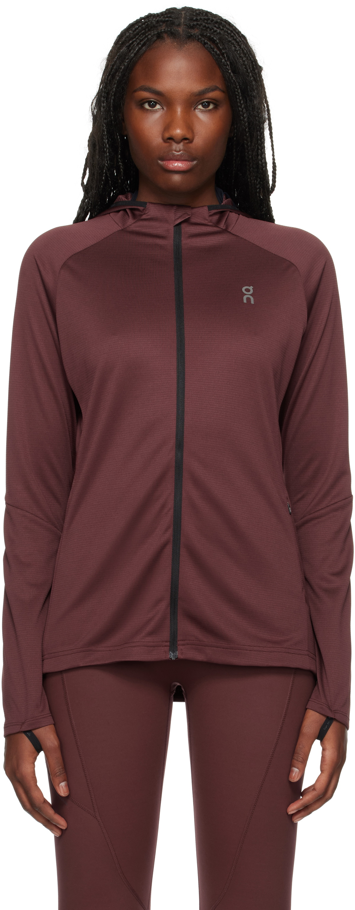 On Burgundy Climate Zip Hoodie