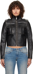 Off-White Black Vintage Lea Biker Leather Jacket